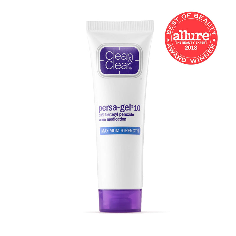 [Australia] - Clean & Clear PersaGel 10 Acne Medication Spot Treatment with Maximum Strength 10 Benzoyl Peroxide Topical Pimple Cream Acne Gel medication for Face Acne with Benzoyl Peroxide, 4 Count 1 Ounce (Pack of 4) 