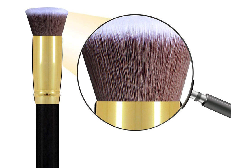 [Australia] - CYNOSURE Makeup Brushes Synthetic Cosmetics Foundation Blending Blush Eyeliner Face Powder Brush Makeup Brush Kit (10pcs, Golden Black) 