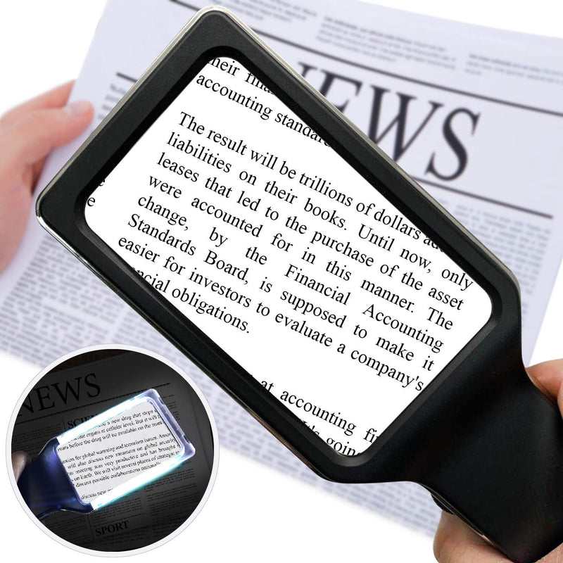 [Australia] - [Rechargeable] 4X Magnifying Glass with [10 Anti-Glare & Fully Dimmable LEDs]-Evenly Lit Viewing Area-The Brightest & Best Reading Magnifier for Small Prints, Low Vision Seniors, Macular Degeneration 