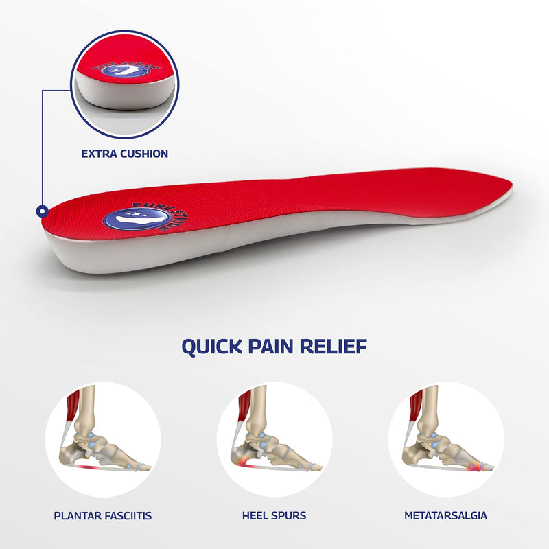 [Australia] - Pure Stride Full Length Insoles, Comfort Insoles - Shoe Insert & Support for Metatarsals, High Arch, Flat Feet - Pain Relief for Plantar Fasciitis, Arch, Heel - 1 Pair, Men's 14-15 Gen2 M 14-15 