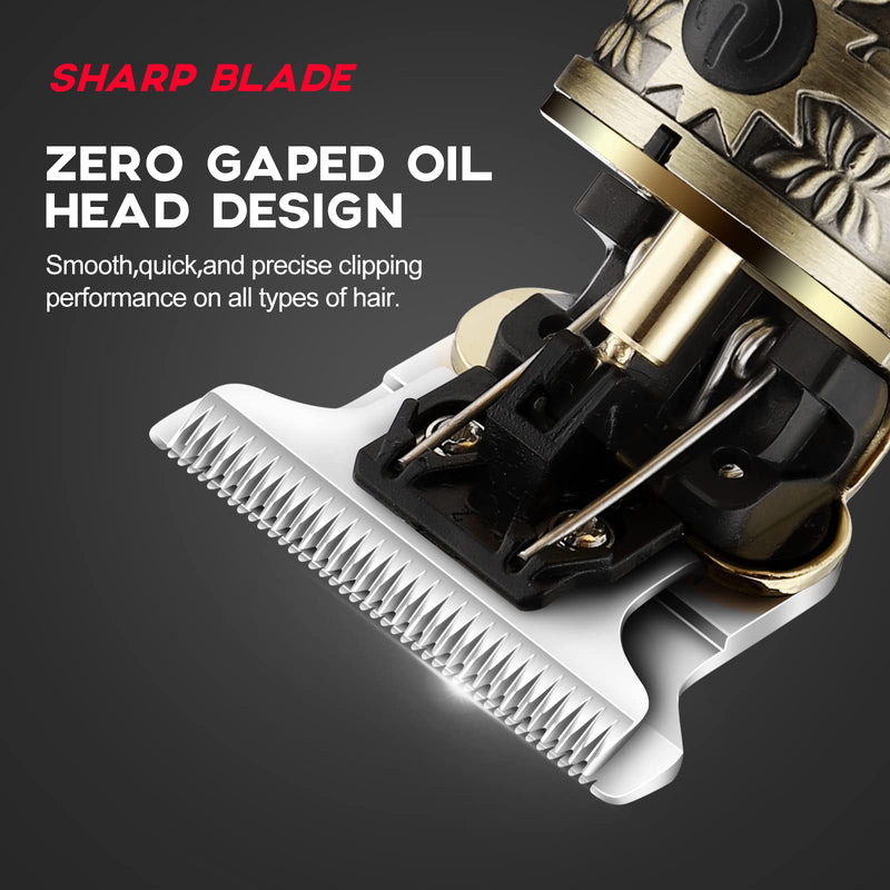 [Australia] - Suttik Hair Clippers for Men, Beard Trimmer, Zero Gapped Trimmer T-Blade Trimmer Clippers for Hair Cutting, Cordless Trimmers Professional Barber, Liners Clippers Haircut,Edgers Clippers Gold With Bag 