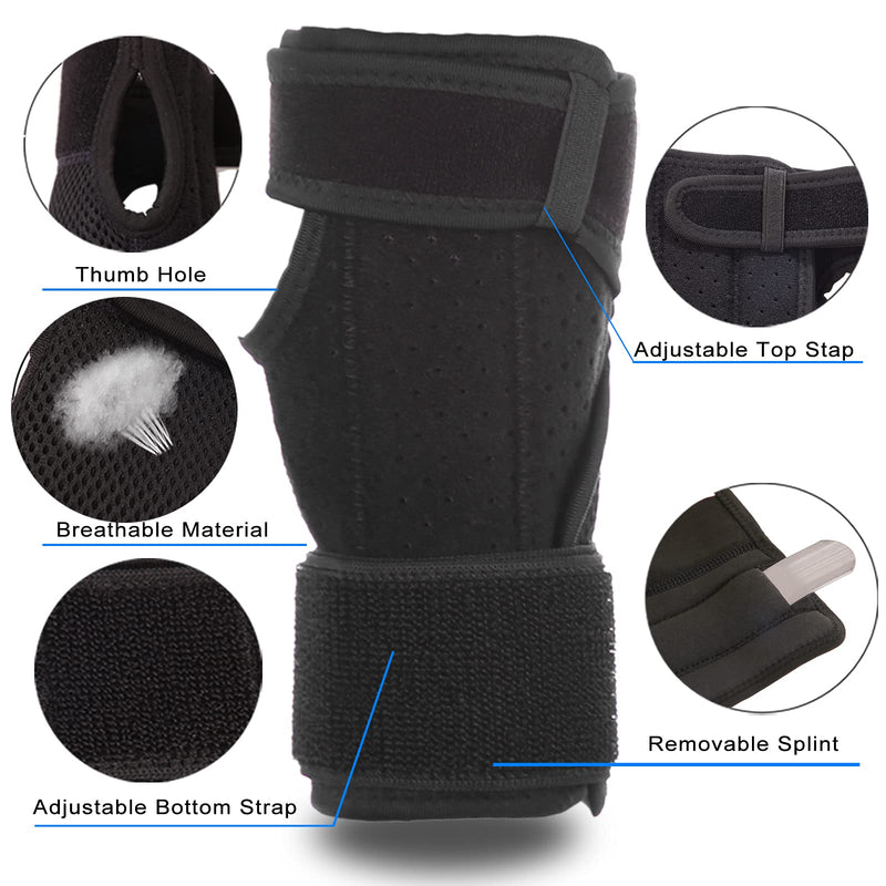 [Australia] - Carpal Tunnel Wrist Brace Night Support, PEIZSON Wrist Support Braces Right Hand with Splint for Tendonitis, Arthritis, Sprain, Carpal Tunnel Syndrome, Carpal Tunnel Pain Relief Brace for Men & Women S/M 
