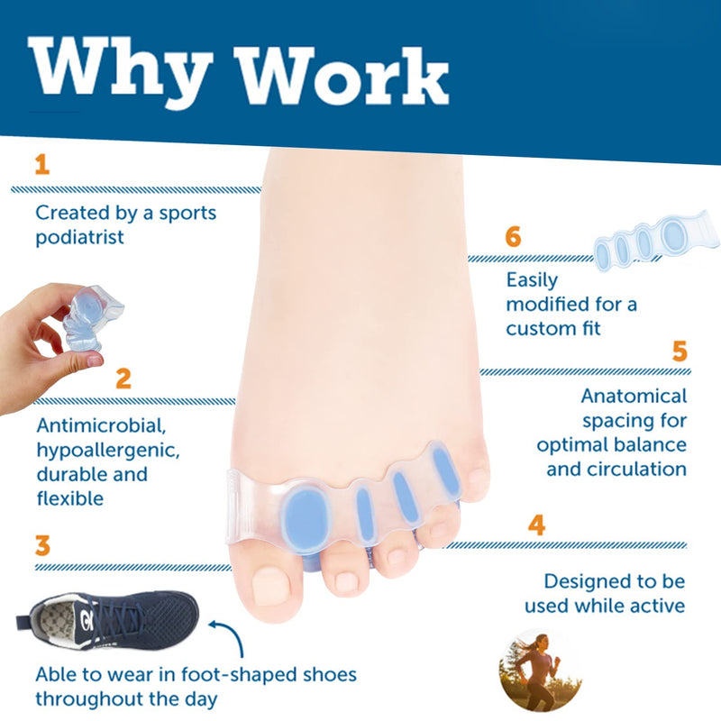 [Australia] - SIQWE 2pcs Toe Separators to Correct Bunions and Restore Toes to Their Original Shape (Bunion Corrector Toe Spacers Toe Straightener Toe Stretcher Big Toe Correctors) 