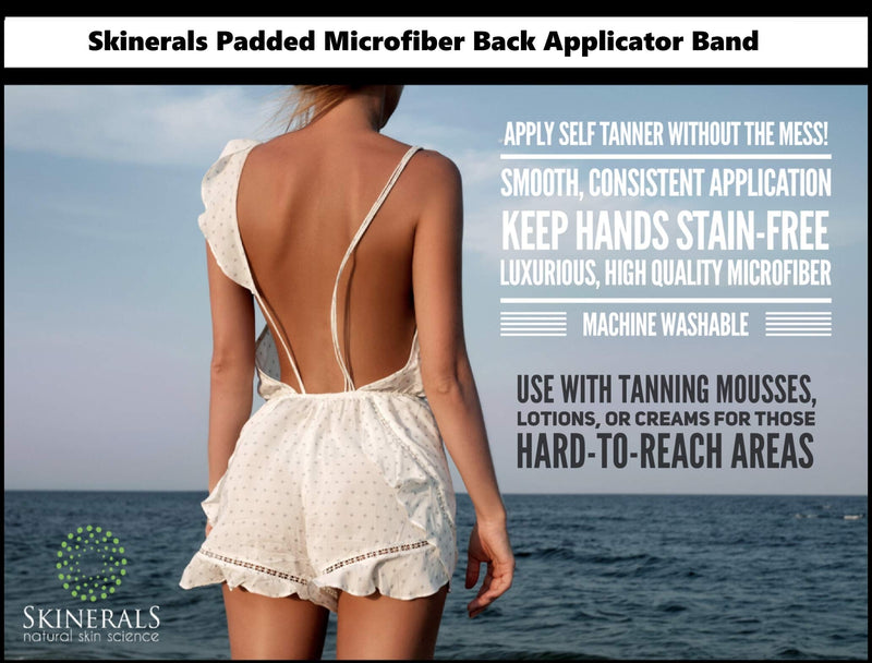 [Australia] - Skinerals Microfiber Back Applicator Mitt Band, Back Self Tanner and Body Lotion Applicator Band, Black 