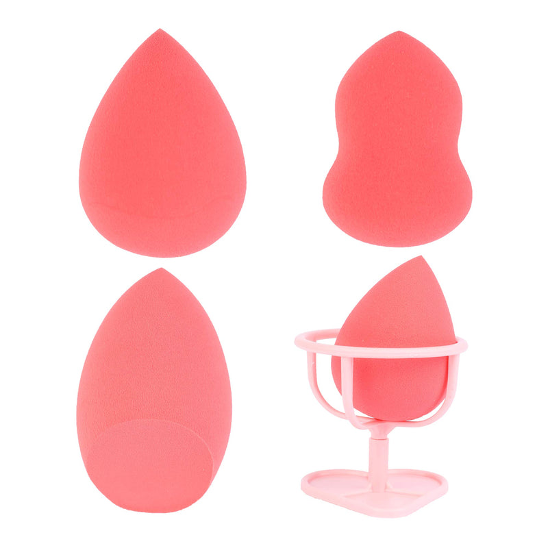 [Australia] - Bettereal Makeup Sponge Set Blender Latex-Free Liquid Cream and Powder Puff Sponge Makeup Sponges Multi-colored+Sponge Holder (Red) 