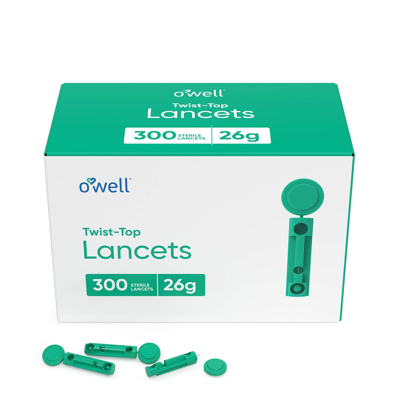 [Australia] - O’Well Twist Top Lancets 26 Gauge, 300 Count | Ultra Thick Needle Lancets for Blood Glucose & Keto Testing | Box of 300 Sterile Lancets 