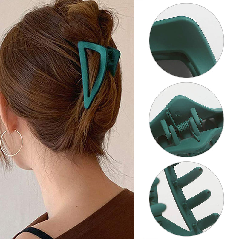 [Australia] - Hair Claw Clips Girls Women Nonslip French Matte Claw Clip for Thin Hair Curly Straight Long Hair - 6 Packs / Set 6 Count (Pack of 1) 