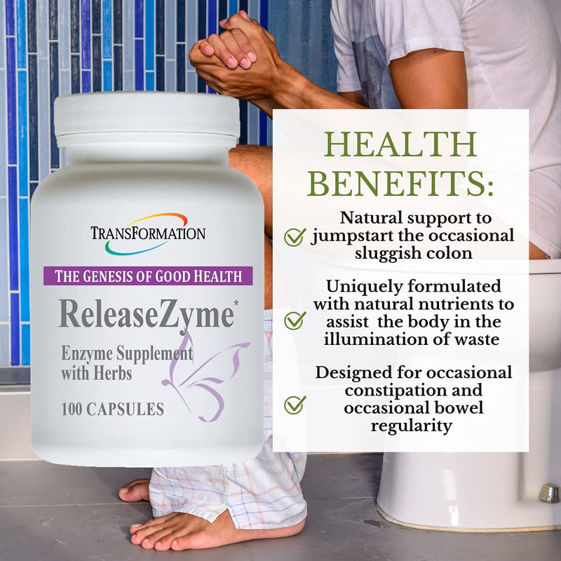 [Australia] - Transformation Enzymes ReleaseZyme, - #1 Practitioner Recommended - Provide's Digestive Support and Encourage Improved Delivery of The Herbal Ingredients - 100 Capsules, 