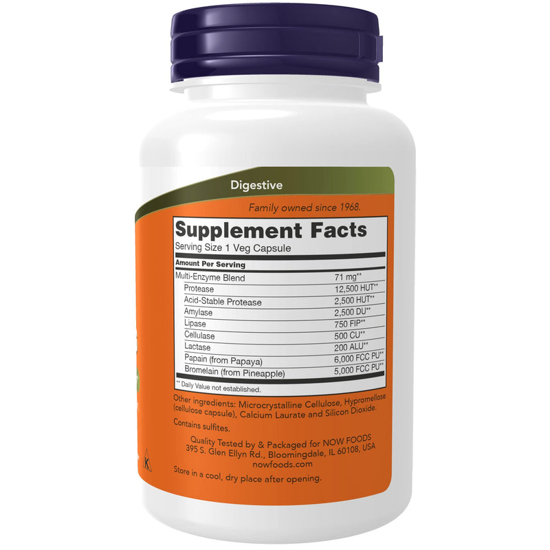 [Australia] - NOW Supplements, Plant Enzymes with Lactase, Protease, Papain and Bromelain, 120 Veg Capsules 1 