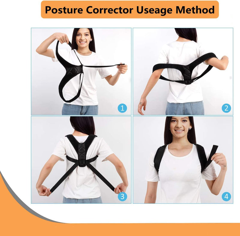 [Australia] - Gaiam Restore Posture Corrector for Women & Men - Back Straightener Adjustable Straps Compact Brace Support for Clavicle, Neck, Shoulder, Invisible Pain Relief Neoprene 