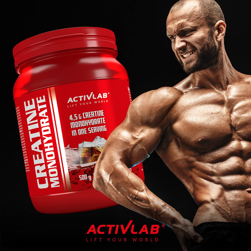 [Australia] - Activlab Creatine Monohydrate - 500g Jar | Optimum Nutrition Pre-Workout 83 Servings | Creatine Powder for Muscle Growth- Cola Flavor 