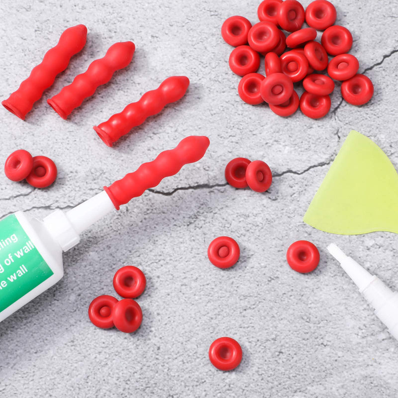 [Australia] - Caulk Cap Caulk Saver Cap Caulk Finishing Tool Caulk Saver Caps Caulking Tube Covers Tube Caps for Sealing and Preserving, Red (35 Pieces) 1 