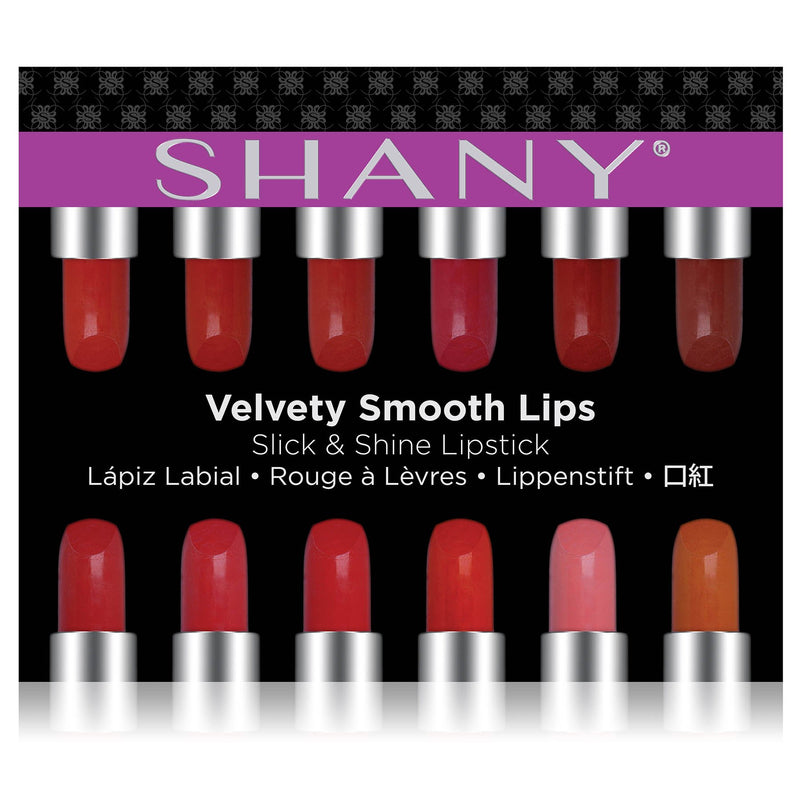 [Australia] - SHANY Slick & Shine Lipstick Set - 12 Matte color Long Lasting & Moisturizing Lip Colors with Vitamin E and Aloe Vera. 