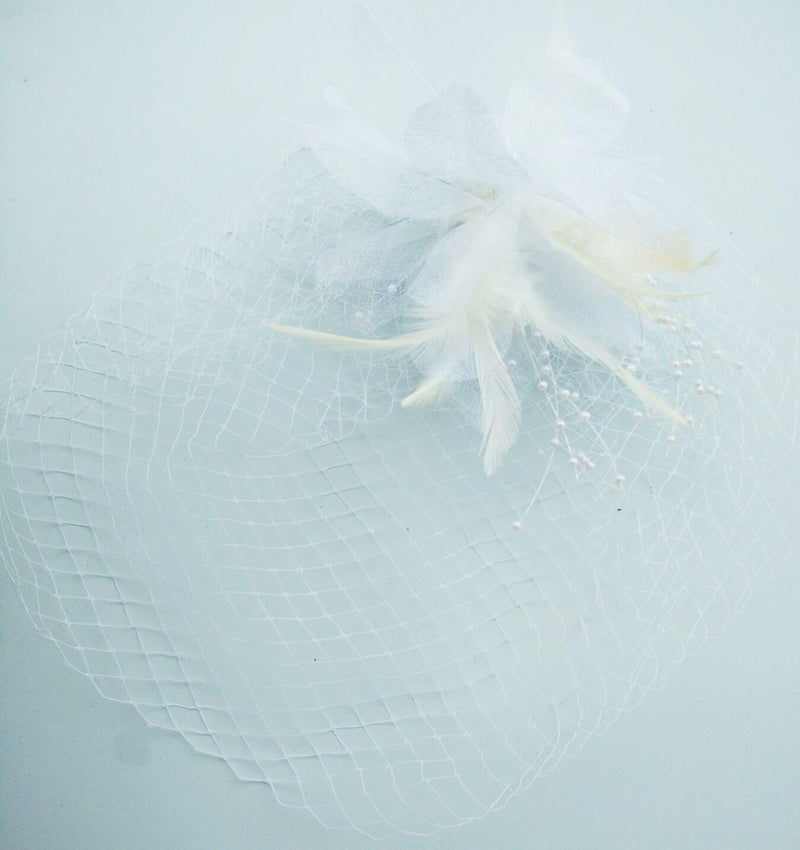 [Australia] - Vivivalue Women Veil Net Fascinator Flower Hats Fascinator Felt Mesh Feather Hair Clip 9 