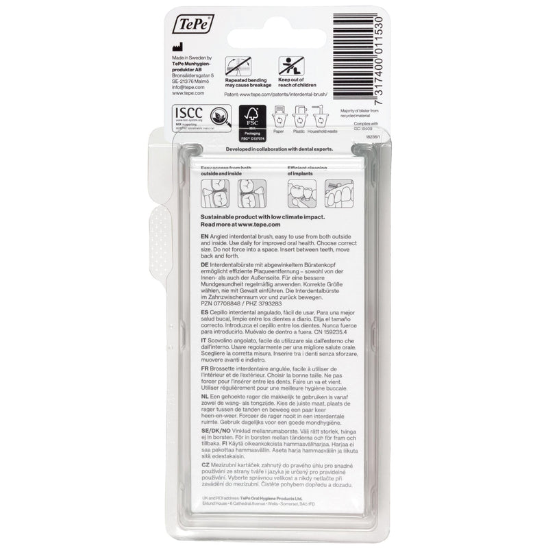 [Australia] - TePe Angle Red Interdental Brushes (0.5mm - Size 2) / Easy and simple interspace cleaning with long handle and angled neck / 1 x 6 brushes 6 Count (Pack of 1) Single size pack Red (0.5mm) 