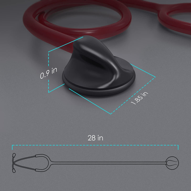 [Australia] - Clairre Single Head Stethoscope for Doctors/Nurses/Nursing Students, for Medical and Home Use (Burgundy Tube, Without EVA Case) Burgundy Tube 