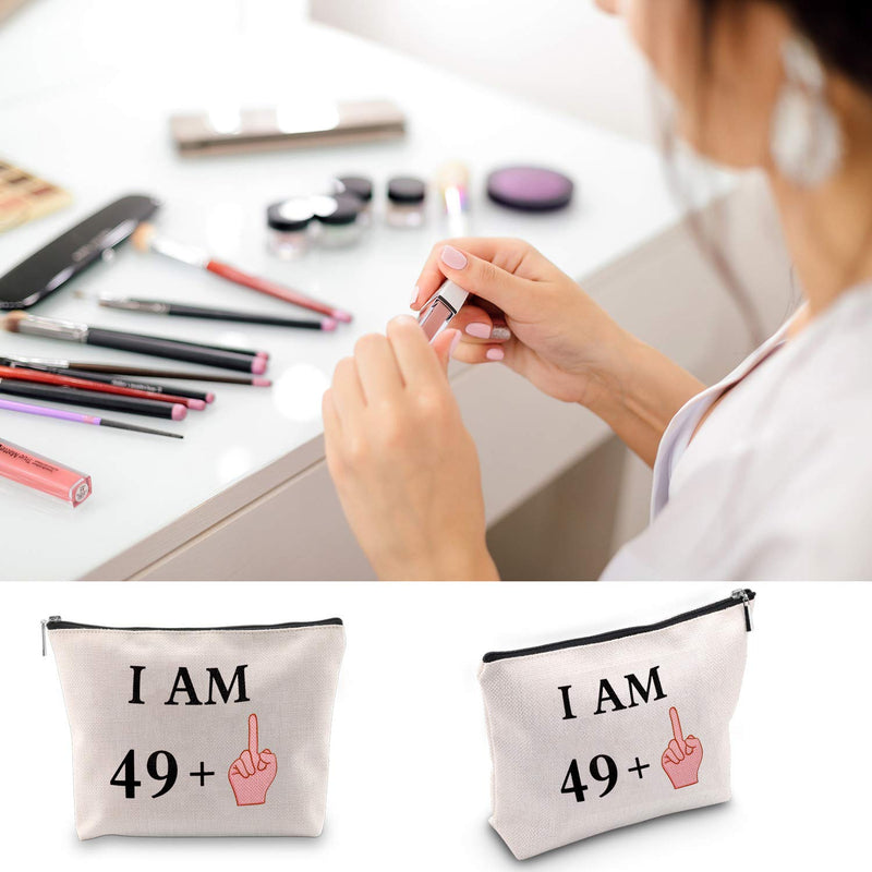 [Australia] - Funny Birthday Gifts for Her 30 40 50th Makeup Bag Cosmetic Bag Pencil Pouch Gift for Women (50th) 