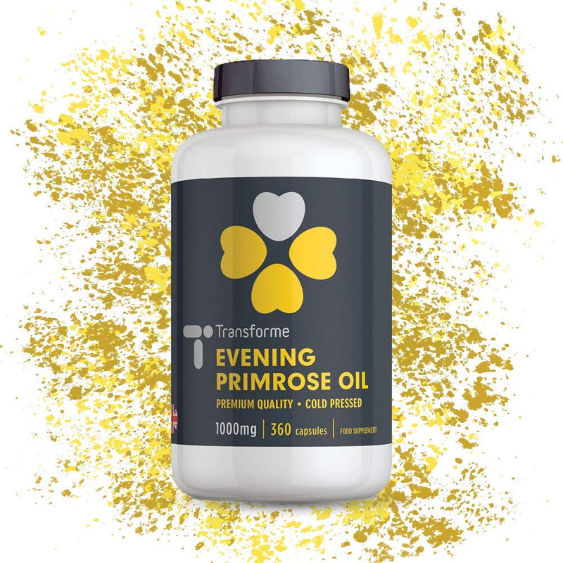 [Australia] - Evening Primrose Oil 1000mg, 180 Softgels, High Strength, Cold Pressed for Max Potency and Benefit, High in Omega 6 and Gamma Linolenic Acid GLA, Made in The UK, by Transforme 