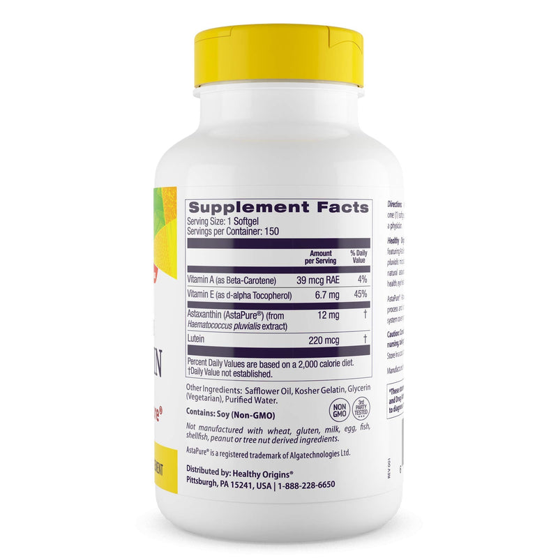 [Australia] - Healthy Origins Astaxanthin (AstaPure) 12 mg, 150 Softgels 150 Count (Pack of 1) 