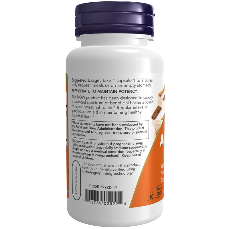 [Australia] - NOW Supplements, Acidophilus 4X6, 4 Billion Potency with 6 Probiotic Strains, Strain Verified, 120 Veg Capsules 