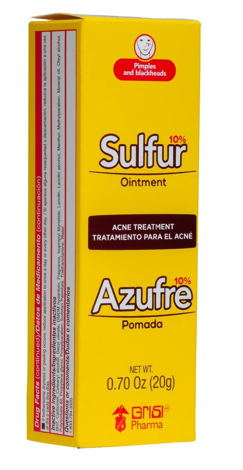 [Australia] - Grisi Sulfur Ointment, Ointment with 10% Sulfur, Assists You in Treating Pimples, Blackheads or Blemishes, Acne Treatment,2-Pack of 0.70 Oz, Tubes. 