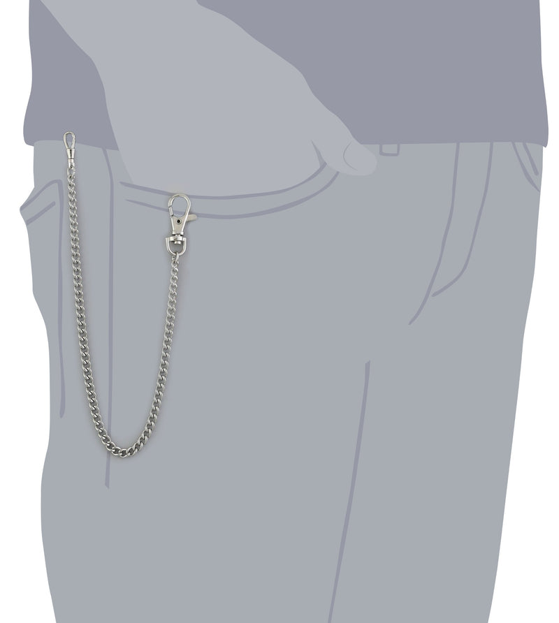 [Australia] - Charles-Hubert, Paris 3548-W Stainless Steel Pocket Watch Chain 