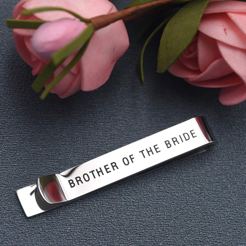 [Australia] - LParkin Wedding Gifts Brother Gifts Brother of The Bride Man of Honor Groomsman Tie Clip Stainless Steel Polished Finish 2 Inches by 3/8 Inch 