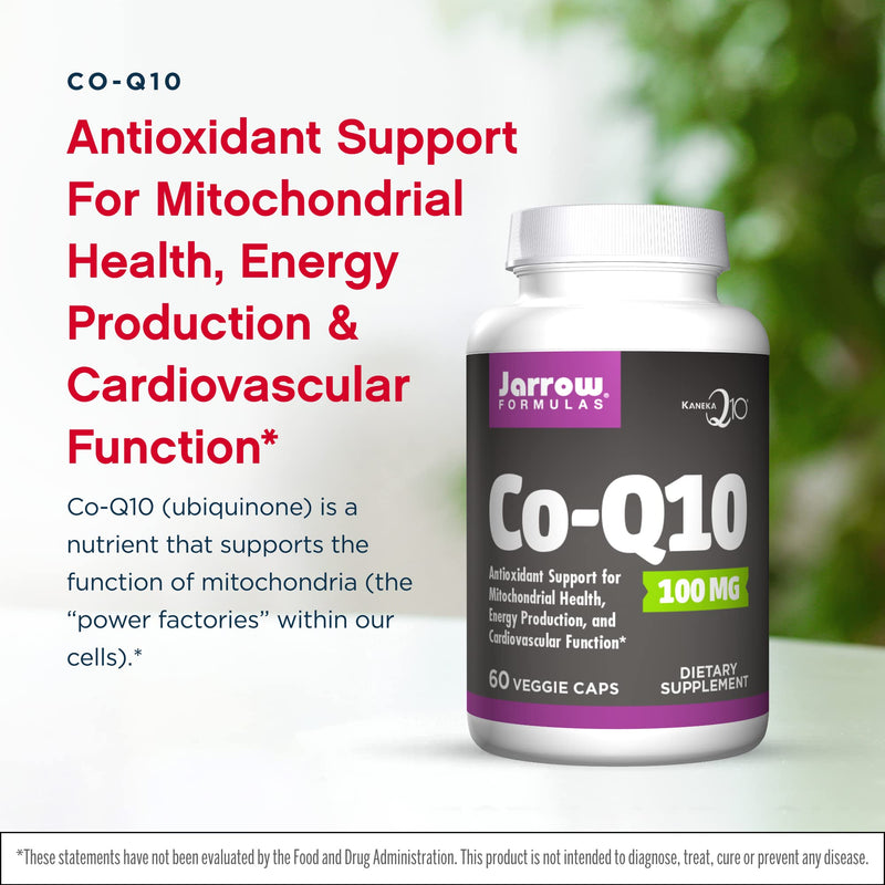 [Australia] - Jarrow Formulas Co-Q10 100 mg - 60 Veggie Caps - Antioxidant Support for Mitochondrial Health, Energy Production & Cardiovascular Function - Up to 60 Servings 60 Count (Pack of 1) 