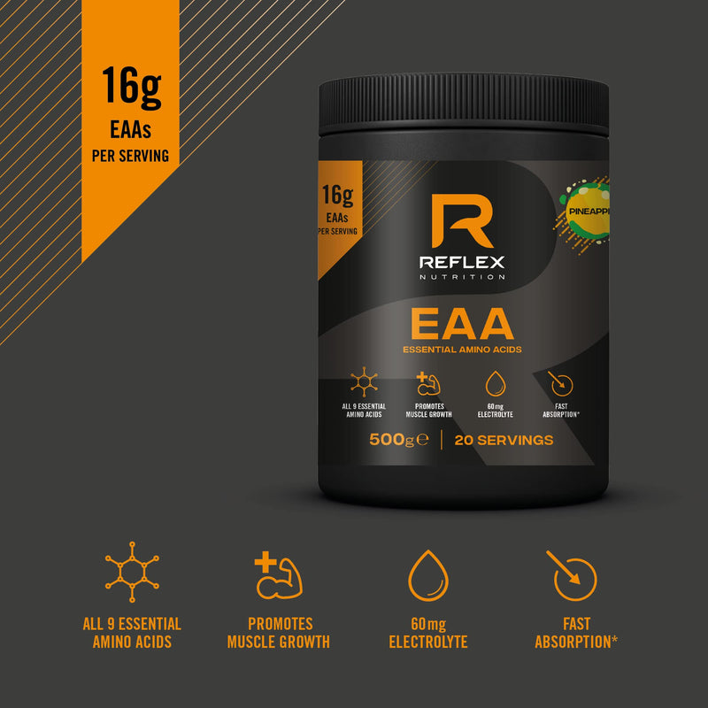 [Australia] - Reflex Nutrition Premium EAA | All 9 of Essential Amino Acids | Added Vitamin B6, Piperine & Magnesium | (500g) (Watermelon) Watermelon 