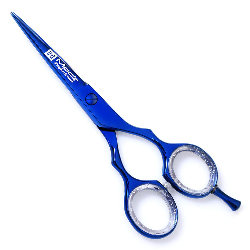 [Australia] - BARBER Hair Cutting Razors Edge Hair Cutting Shears/Scissors Professional - 5.5" Blue Titanium - New Style - For Styling Cut - Macs-2038 