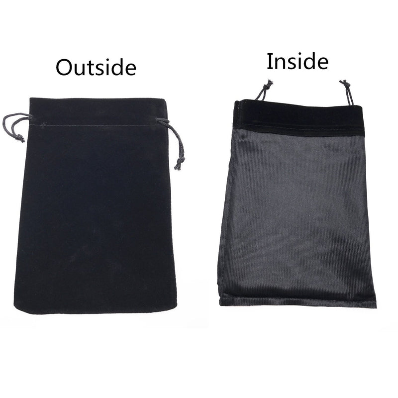 [Australia] - Lady Seven 6pcs 7" X 5" Velvet Cloth Jewelry Pouches/Drawstring Bags (Black) Black 