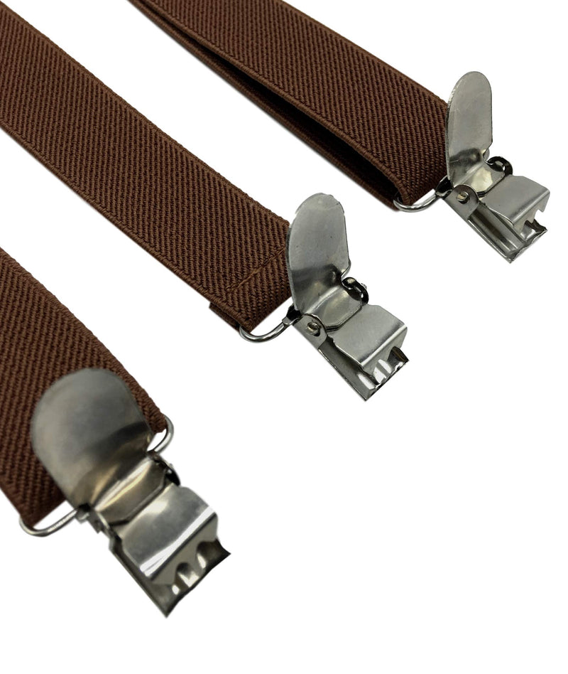 [Australia] - Consumable Depot Solid Color Suspenders Y-Back | Adjustable and Elastic | Brown 