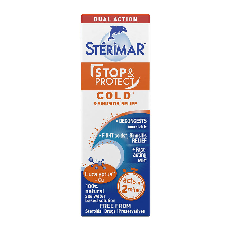 [Australia] - STÉRIMAR Stop and Protect Cold and Sinusitis Relief- 100 Percent Natural Sea Water based Nasal Spray with Added Copper and Eucalyptus - 20 ml Pump 4.61 