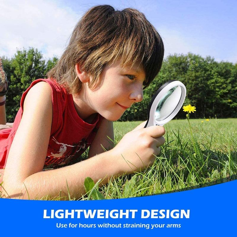 [Australia] - Magnifying Glass with Light, 3X 45X Handheld Large Magnifier, Lightweight LED Illuminated Magnifying Glass for Reading, Macular Degeneration, Inspection, Jewellery, Coins, Hobbies & Crafts 
