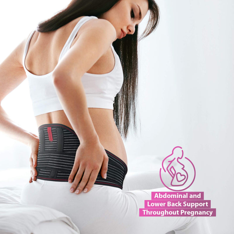 [Australia] - ORTONYX Maternity Support Belt - Back, Pelvic, Hip, Abdomen, Sciatica Pain Relief - Pregnancy Brace - S/M Black 