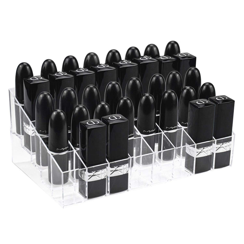 [Australia] - Hedume 2 Pack Lipstick Holder, 40 Slot Acrylic Lipstick & Makeup Organizer, Clear Cosmetic Display Case for Lipstick, Brushes, Bottles 