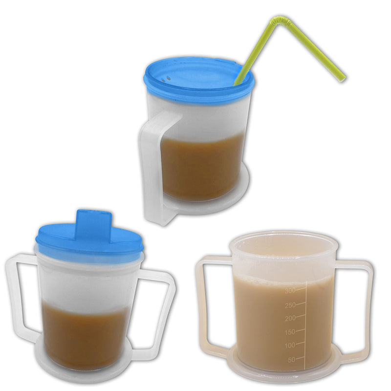 [Australia] - Life Healthcare Drinking Cup for Disabled Adults with Easygrip Handles AntiSplash Spout and Travel Lid 