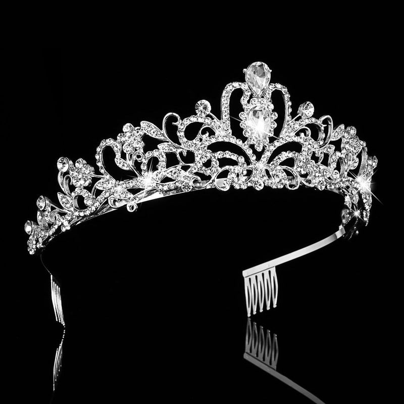 [Australia] - Frcolor Crystal Tiara 2 Pack Rhinestone Tiara Crown with Comb Wedding Bridal Birthday Tiara Headband 