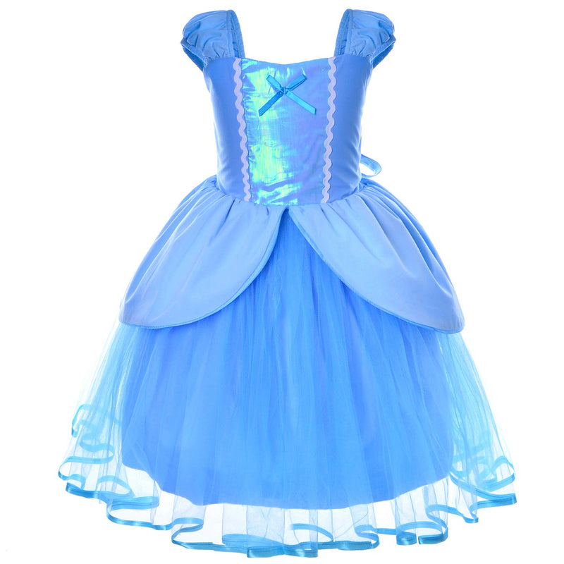 [Australia] - Joy Join Princess Costume Blue Dress for Toddler Girls Dress Up with Gloves,Crown,Wand,Necklace 18-24 Months Blue 32 With Accessories 