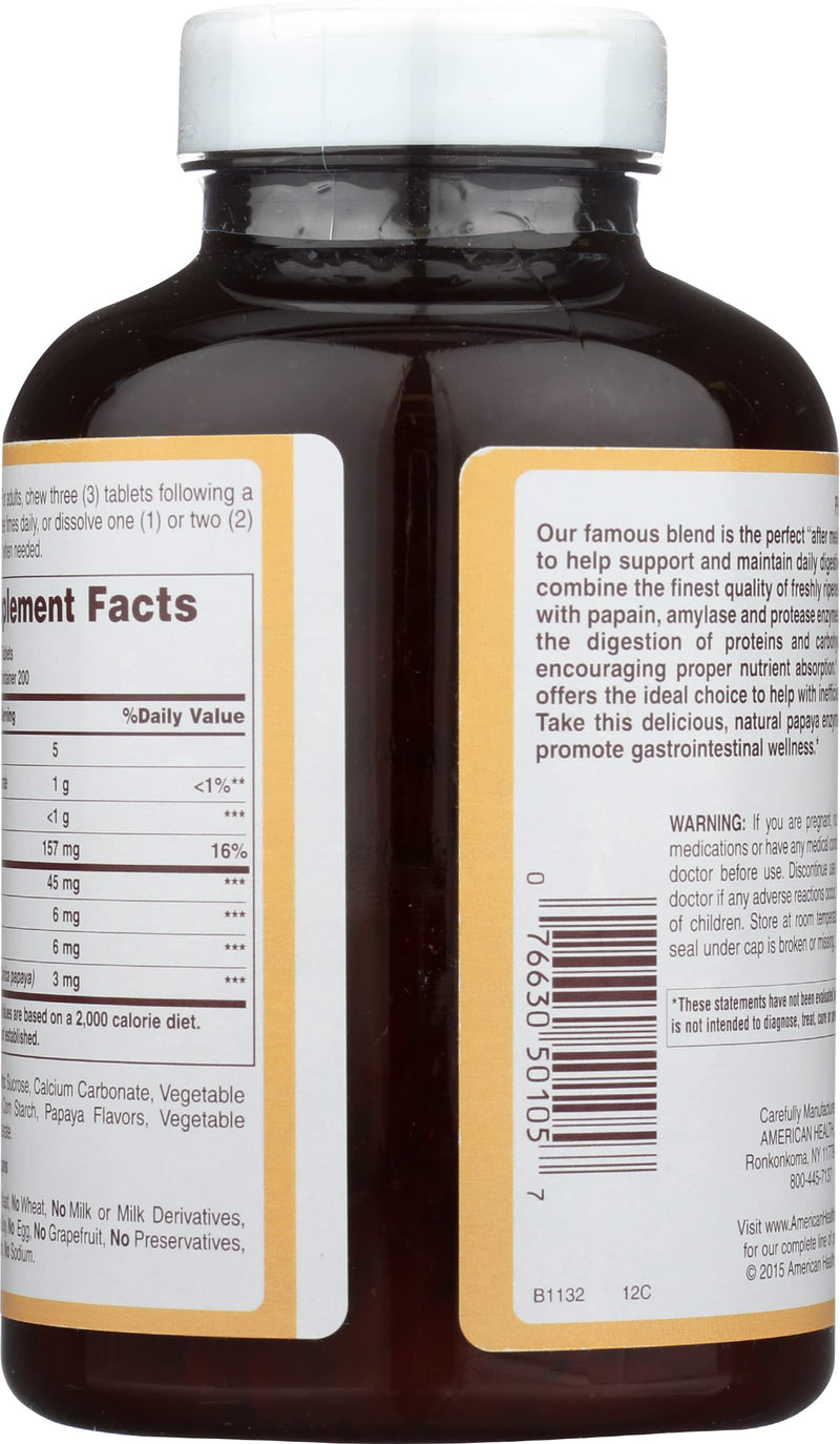 [Australia] - American Health Papaya Enzyme;Original, 600 CT 