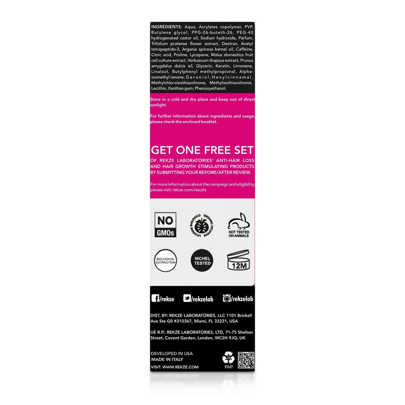 [Australia] - REKZE 27 Anti-Hair Loss & Hair Growth Stimulating Styling Gel Strong, Breakthrough With Capixyl, Argan Oil, Caffeine, Keratin, Proline For Men & Women, Strengthens Hair, Reduces Breakage 