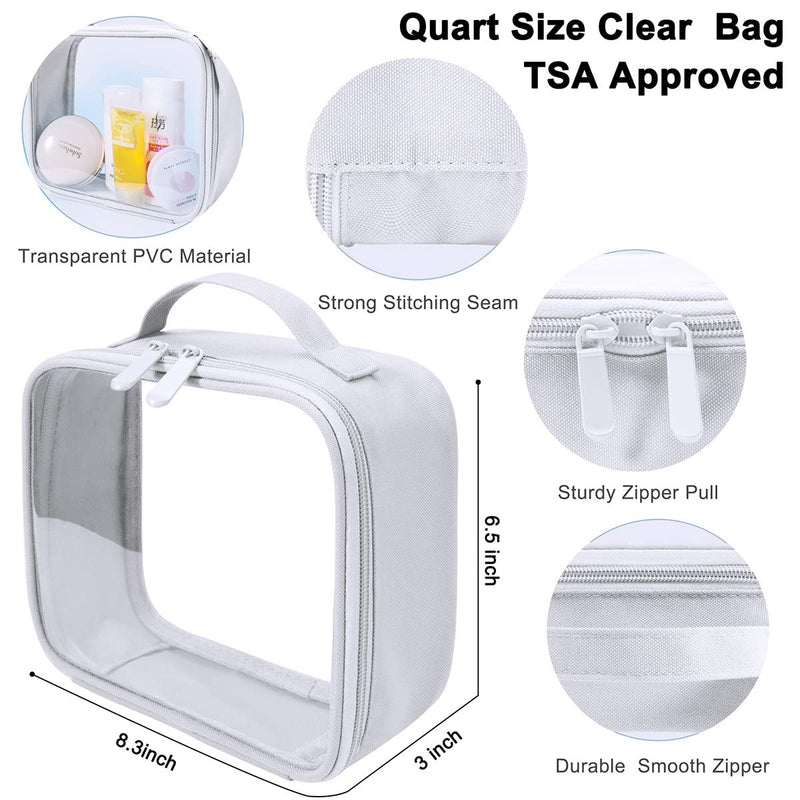 [Australia] - Clear Makeup Bag, Anrui TSA Approved Clear Toiletry bag Waterproof Cosmetic Bag Case Travel Liquids Organizer Carry On Luggage for Women Men Grey 3 Pack (Same Size) 2 - grey 