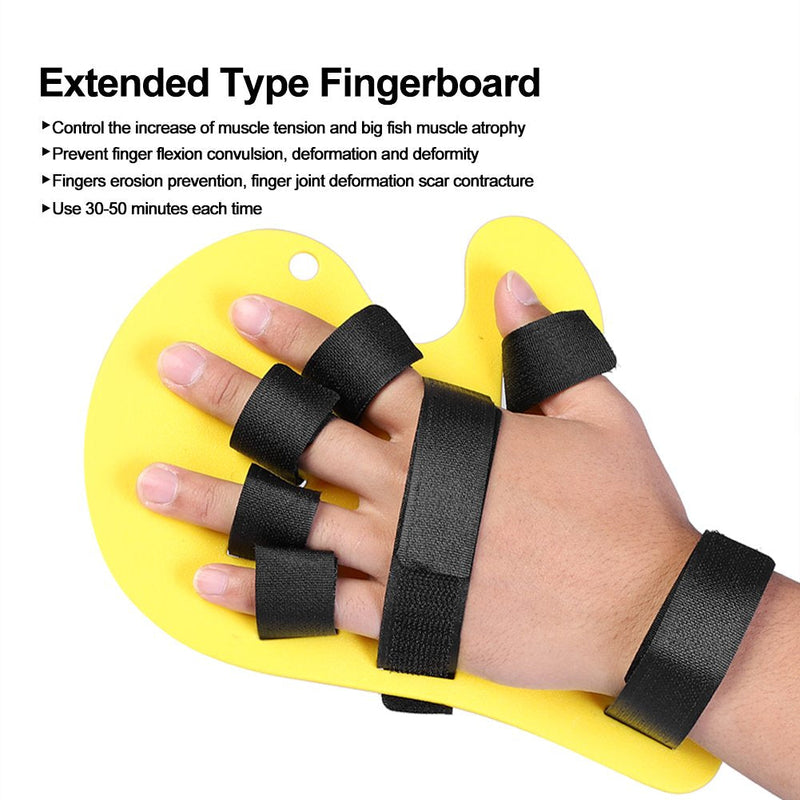 [Australia] - Finger Orthotics Extended Type Fingerboard Stroke Hand Splint Training Support(Yellow) Yellow 