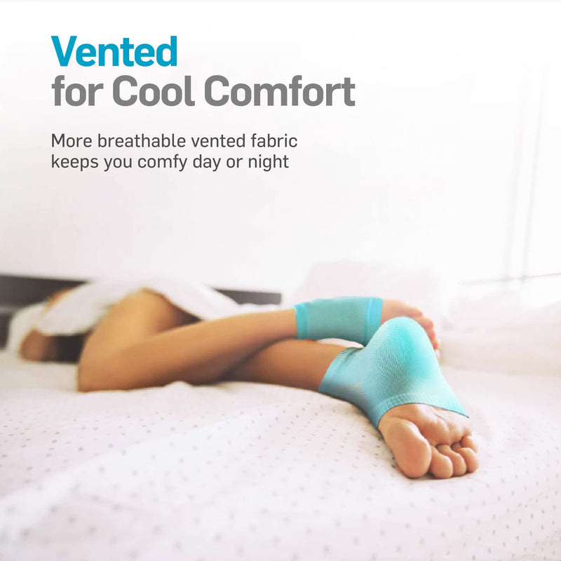 [Australia] - NatraCure Vented Moisturizing Gel Heel Sleeves - (Skin Softening Footcare Treatment Socks for Cracked Heels, Dry feet, Foot calluses, Rough Heel Socks - (608-M CAT) - Color: Aqua Blue - Size: Regular One Size (Pack of 1) 