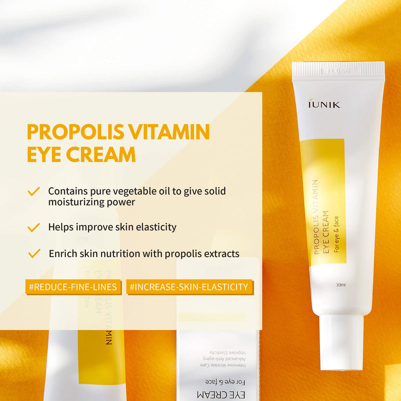 [Australia] - iUNIK Propolis Vitamin C Eye Cream 1.01 Fl Oz - Face Eye Moisturizer for Dullness, Dark Circles, Puffiness 