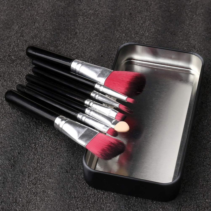 [Australia] - Children Makeup Brushes, 7Pcs Makeup Brush Set Foundation Eyebrow Eyeliner Brush Cosmetic Concealer Brushes for Kids Girls, Women trave - Black with case 