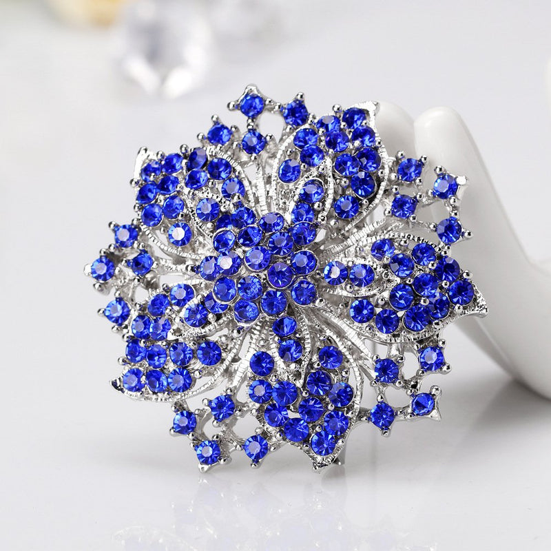 [Australia] - Ezing Fashion Jewelry Beautiful Silver Plated Rhinestone Crystal Brooch Pin for Woman c 