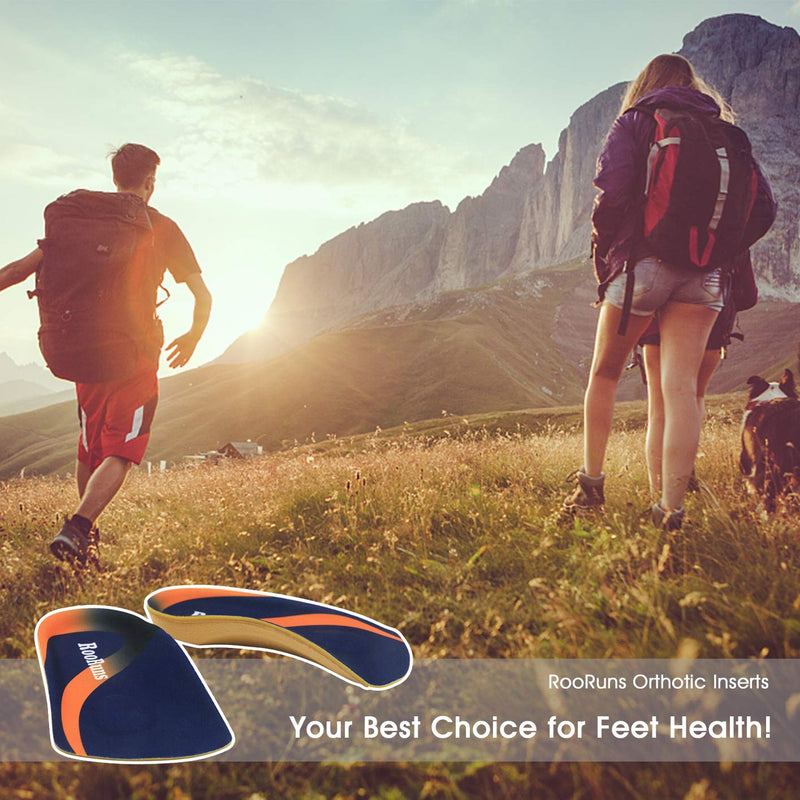 [Australia] - Arch Support, RooRuns 3/4 Orthotic Shoe Inserts for Over-Pronation, Plantar Fasciitis, Heel Pain Relief, High Arch Support Insoles for Men and Women for Running Walking M (Men's7-10.5, Women's8-11.5) 
