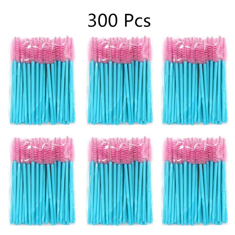 [Australia] - 300 Pack Mascara Wands Disposable Eye Lash Brushes Applicator for Eyelash Extensions Makeup Brush Tool, Blue/Pink Blue/Pink-300Pcs 