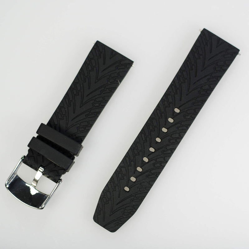 [Australia] - Pantor Watch Bands - Soft Silicone watch straps and Stainless Steel Interchangeable Watch Band Straps,Choose Color & Width -24mm,22mm,20mm,18mm Silky Soft Rubber Watch Bands black 24mm 